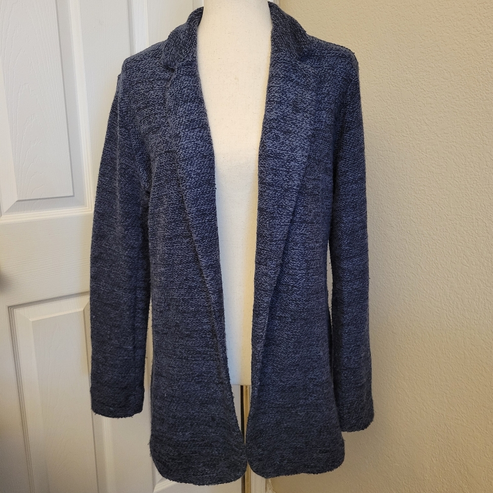 Vera Wang Navy Blue Knit Blazer Cardigan Size M